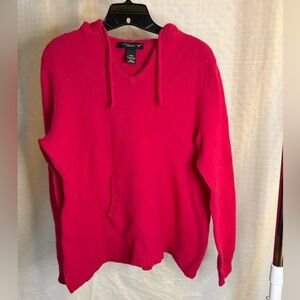 Venezia Bold Pink Wool Blend Hooded Sweater
